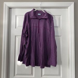 Columbia Purple and Gray Striped Shirt